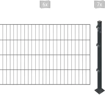 Arvotec ESSENTIAL 80 12 m x 80 cm Set (6 Zaunelemente + 7 Pfosten) anthrazit (84584423)