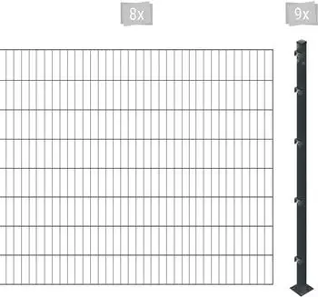 Arvotec ESSENTIAL 160 16 m x 160 cm Set (8 Zaunelemente + 9 Pfosten) anthrazit (94499111)