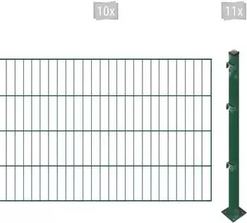 Arvotec ESSENTIAL 80 20 m x 80 cm Set (10 Zaunelemente + 11 Pfosten) dunkelgr&uuml;n (17612341)