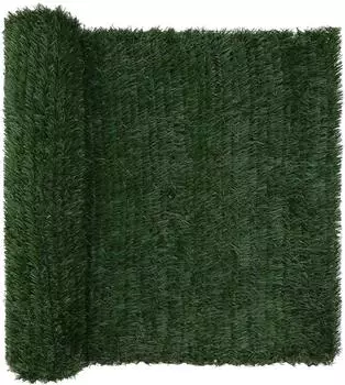 vidaXL K&uuml;nstlicher Zaun Dunkelgr&uuml;n 1,5 x 6 m PVC und Stahl (42042371)