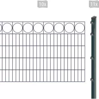 Arvotec EXCLUSIVE 100 Ring mit Zierleiste 20 m x 100 cm Set (10 Zaunelemente + 11 Pfosten) anthrazit (74139265)