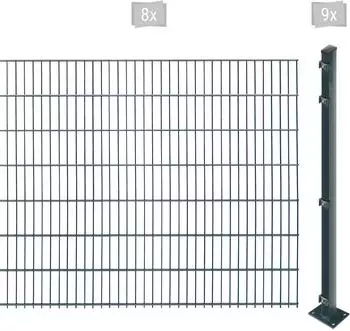 Arvotec EASY 143 16 m x 143 cm Set (8 Zaunelemente + 9 Pfosten) anthrazit (46441358)