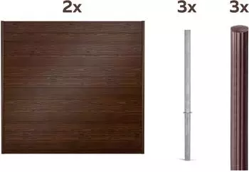 Alberts Zaun Set Palitio zum Einbetonieren Profilhöhe 15 cm 4 m x 180 cm dunkelbraun
