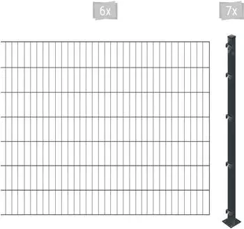Arvotec ESSENTIAL 140 12 m x 140 cm Set (6 Zaunelemente + 7 Pfosten) anthrazit (72858330)