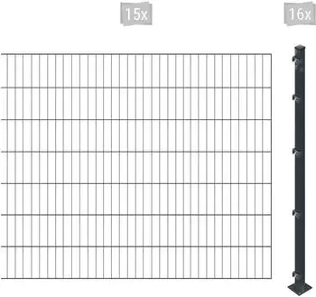 Arvotec ESSENTIAL 140 30 m x 140 cm Set (15 Zaunelemente + 16 Pfosten) anthrazit (21160560)