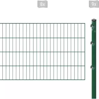 Arvotec ESSENTIAL 80 16 m x 80 cm Set (8 Zaunelemente + 9 Pfosten) dunkelgrün (59552647)