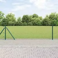 vidaXL Geschwei&szlig;ter Drahtzaun mit Betonsockel 25 x 0,5 m Gr&uuml;n Netz