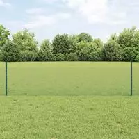 vidaXL Geschwei&szlig;ter Drahtzaun mit Pfosten 100 x 0,5 m Gr&uuml;n Netz