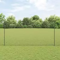 vidaXL Geschwei&szlig;ter Drahtzaun mit Pfosten 25 x 1,5 m Verzinkter Stahl