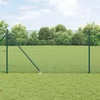 vidaXL Geschwei&szlig;ter Drahtzaun mit Stacheln 25 x 1 m Gr&uuml;n Netz
