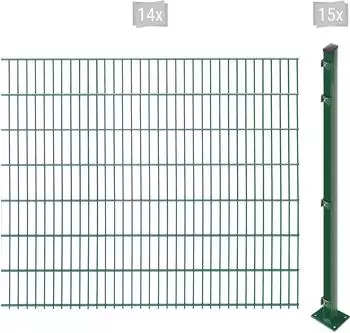 Arvotec EASY 143 28 m x 143 cm Set (14 Zaunelemente + 15 Pfosten) dunkelgr&uuml;n (15314421)