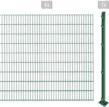 Arvotec EASY 183 12 m x 183 cm Set (6 Zaunelemente + 7 Pfosten) dunkelgr&uuml;n (48185556)