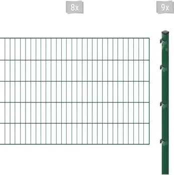 Arvotec ESSENTIAL 100 16 m x 100 cm Set (8 Zaunelemente + 9 Pfosten) dunkelgr&uuml;n (67713615)