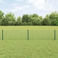vidaXL Maschendrahtzaun mit Pfosten 10 x 0,4 m PVC-beschichteter Stahl