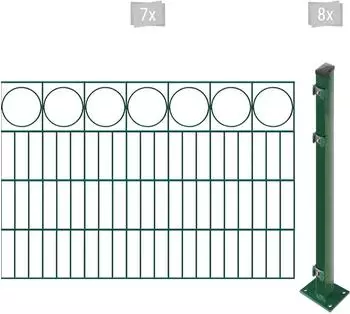 Arvotec EASY 80 Ring mit Zierleiste 14 m x 80 cm Set (7 Zaunelemente + 8 Pfosten) dunkelgr&uuml;n (90580313)