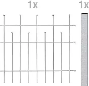 GAH-Alberts Madrid Metall-Zaun-Anbauset 200 x 74m