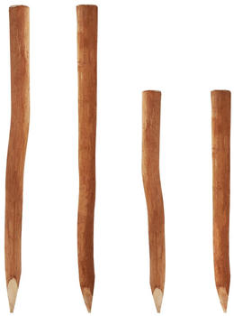 Aquagart Holzpfosten für Staketenzaun 1,05 m lang Ø 5-6 cm Haselnuss 5 Stk.