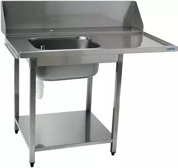 Saro Zulauftisch f&uuml;r Sp&uuml;lmaschine links, 1 Becken, 1200mm (700-3000L)