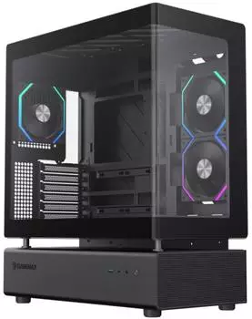 GameMax N80 Midi-Tower ATX Gaming-Gehäuse, 6x 120mm ARGB Lüfter, Panzerglas, USB-C (N80 BK)