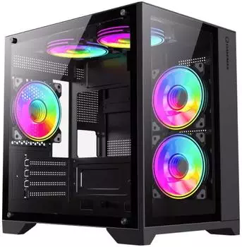 GameMax Infinity Mini BK Mini-Tower Micro-ATX, schwarz (Infinity Mini BK)