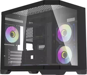 darkFlash FT418 Mini-Tower PC-Gehäuse 6 ARGB-Lüfter schwarz (FT418 Black)