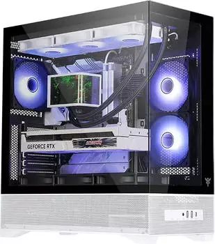 Itek SHOWBUI 37B ATX-Tower, Seitenfenster, RGB, schwarz/weiß (ITGCASB37WB)