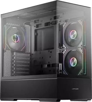 LC Power Gaming 812B Onyx Vision Midi-Tower ATX, schwarz, Glasfenster (LC-812B-ON)