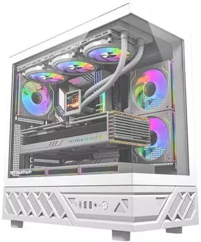 darkFlash DS950V PC-Gehäuse mit Display, 6 Lüfter, weiß (DS950 WHT +6F)