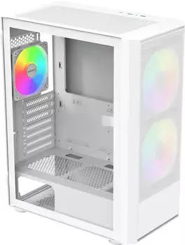 Montech X2 Plus Compact Mid Tower ATX, weiß, 3x ARGB-Lüfter, Tempered Glass