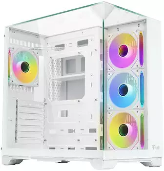 Itek Dark Cave Pano Gaming Tower ATX, 4x ARGB 12cm Lüfter, Tempered Glass, weiß (ITGCADCPAW)