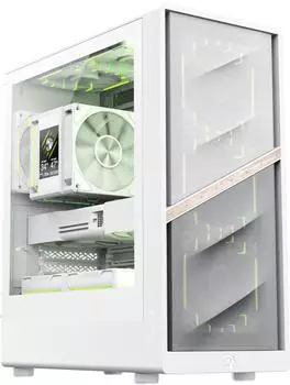 GameMax AERIS 330 Mini-Tower ARGB Tempered Glass weiß (AERIS 330 MW)