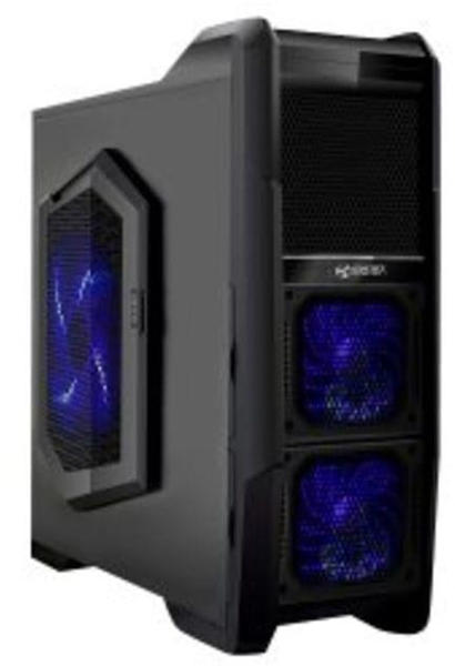Ultron ULTRAFORCE Monster M1 Midi-Tower PC-Gehäuse Schwarz/Blau 3 Vorinstallierte LED Lüfter, Lüftersteuerun