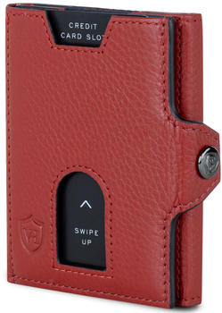 Von Heesen Slim Wallet RFID mit Mini-M&uuml;nzfach & Druckknopf red