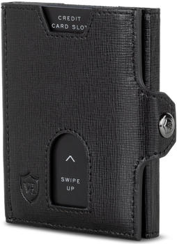 Von Heesen Slim Wallet RFID mit Mini-M&uuml;nzfach & Druckknopf saffino black