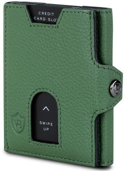 Von Heesen Slim Wallet RFID mit Mini-M&uuml;nzfach & Druckknopf green