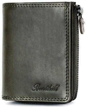 Benthill Slim Wallet RFID Leather 12 x 8,5 x 2 cm olive grey