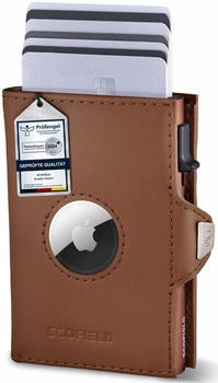 Scofield Duality Airtag Wallet with Coin Pocket brown