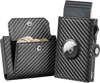 YESIIW Apple Airtag Slim Wallet mit XL M&uuml;nzfach (YW18307) carbon