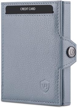 Von Heesen Slim Wallet RFID mit XL M&uuml;nzfach & Druckknopf light blue