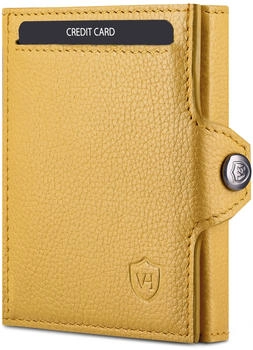Von Heesen Slim Wallet RFID mit XL M&uuml;nzfach & Druckknopf yellow