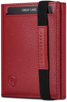Von Heesen Slim Wallet RFID ohne M&uuml;nzfach/9 Kreditkartenf&auml;cher red