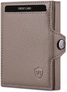 Von Heesen Slim Wallet RFID mit XL M&uuml;nzfach & Druckknopf taupe