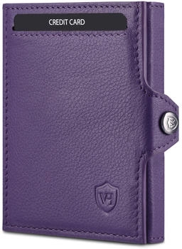 Von Heesen Slim Wallet RFID mit XL M&uuml;nzfach & Druckknopf violet