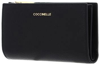 Coccinelle Metallic Soft Geldbörse RFID Schutz Leder schwarz (E2MW511F101_001)