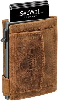 SecWal Slim Wallet with Coin Pocket (AMSW2) hunter brown