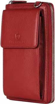 Von Heesen Geldb&ouml;rse mit Handyfach & 18 Kartenf&auml;chern red