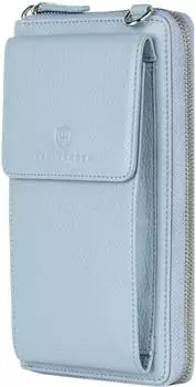 Von Heesen Geldb&ouml;rse mit Handyfach & 18 Kartenf&auml;chern light blue