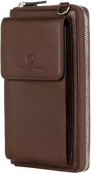 Von Heesen Geldb&ouml;rse mit Handyfach & 18 Kartenf&auml;chern brown