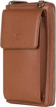 Von Heesen Geldb&ouml;rse mit Handyfach & 18 Kartenf&auml;chern cognac