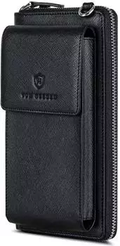 Von Heesen Geldbörse mit Handyfach & 18 Kartenfächern saffiano black
